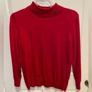 EUC DRESS BARN RED MOCK NECK SWEATER LARGE ❤️❤️